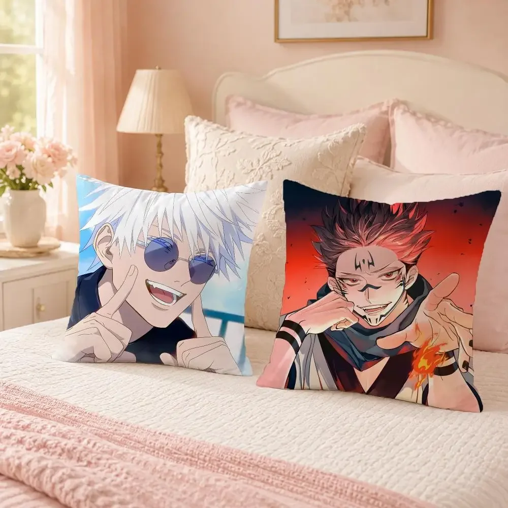 Trending Anime Jujutsu Kaisen Cushion Cover Custom Plush Pillow Cover Soft Cloud Comfort for Sofa Bed Couch