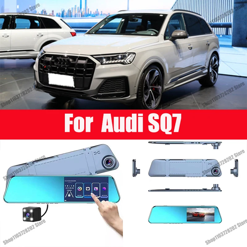 

For Audi sq7 sq8 Carplay Android Auto GPS Dash Cam AUX FM Radio Dashcam Car Camera Stream RearView Mirror Drive Recorder