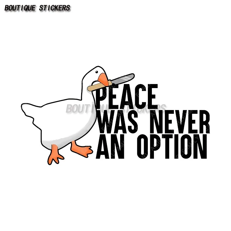 Goose Meme Peace Was Never An Option Anime Personalized Goose Sticker Car Royalty Trolley Case Waterproof and Fashionable