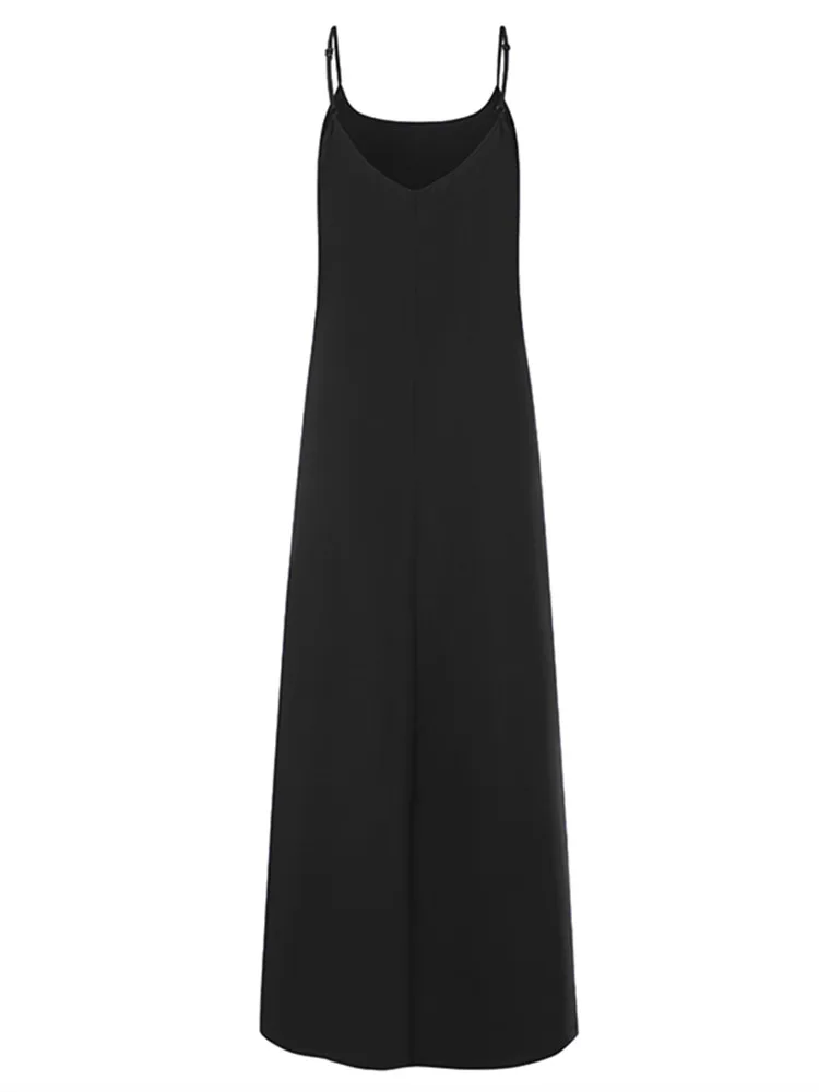 VONDA ชุดยาวผู้หญิง 2025 สปาเก็ตตี้เซ็กซี่ชุด Maxi ฤดูร้อนสบายๆ V คอหลวมชายหาด Vestido Bohemian Robe