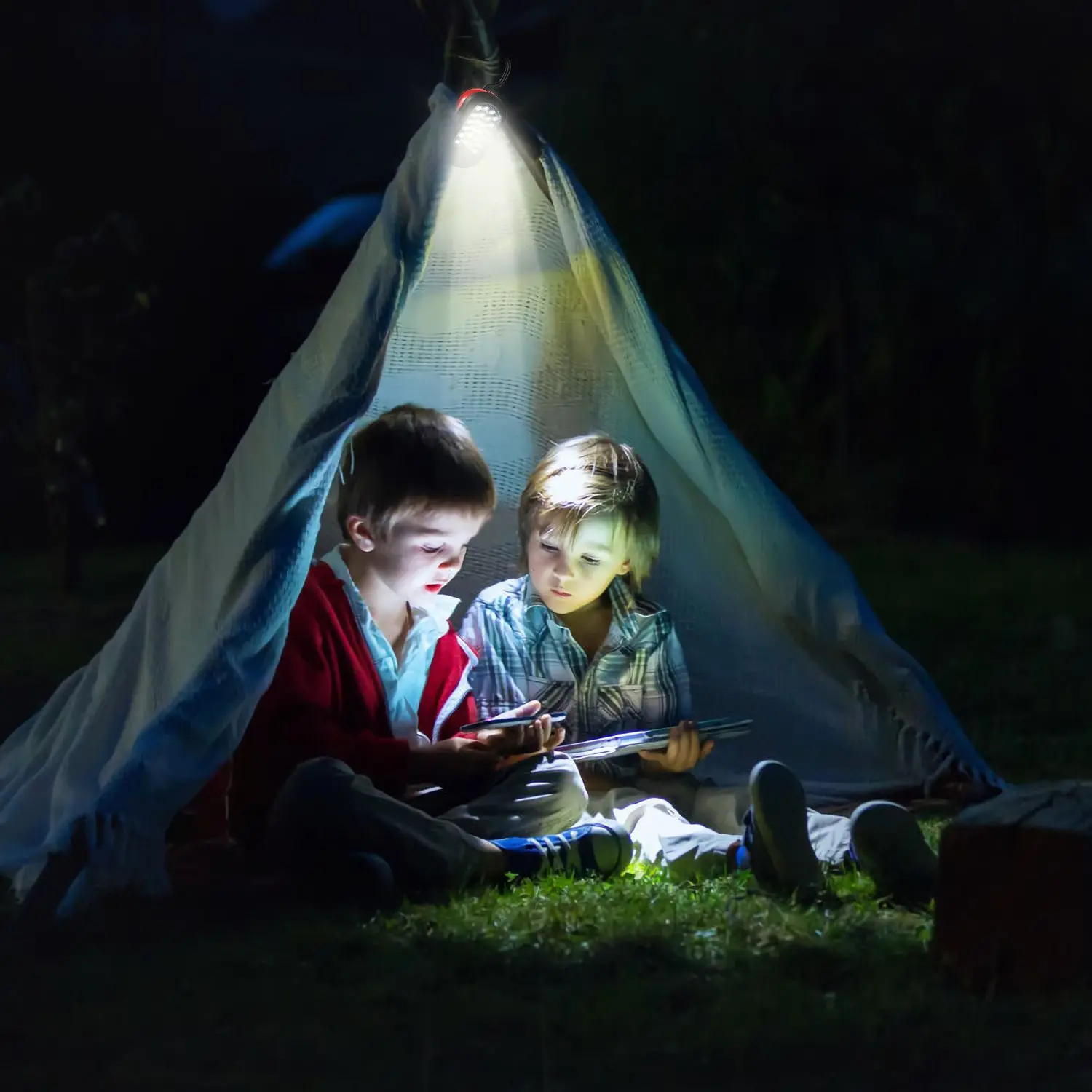 Compact Work Light 27LEDs Hang Lights Portable Magnetic Flashlight with Hook for Camping Hiking Emergency