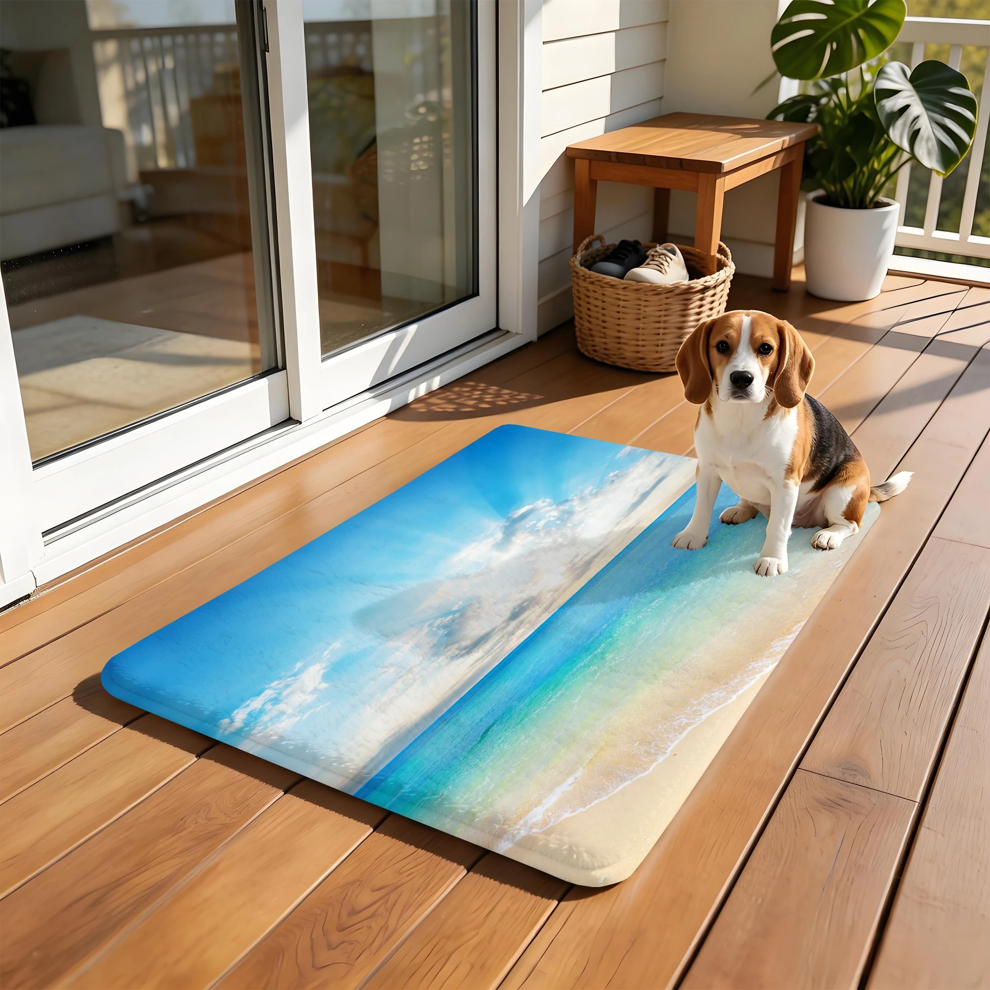 Tropical Beach Ocean Bath Mat Water Absorbent Quick Dry Anti-Slip Shower Rug Floor Carpet for Bathroom Home Decor