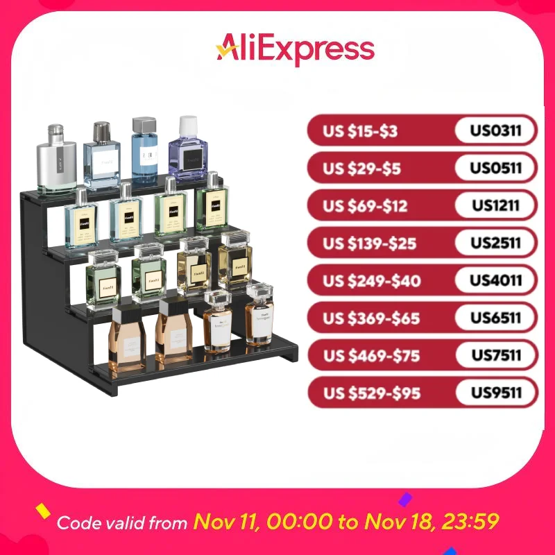 حامل كولونيا داكن، منظم عطور متدرج، تجميع خالٍ من الأدوات، رف عرض للعطور، العناية بالبشرة، تمثال، حلوى