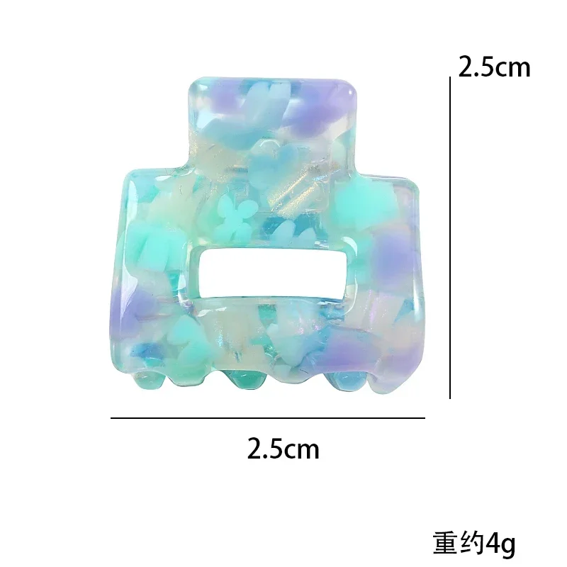 Acetate Mini Square Hollow Hairpin Crab Claw Clip Women's Hair Clips Girls Barrettes Bath Bundle Hair Accessories image 6