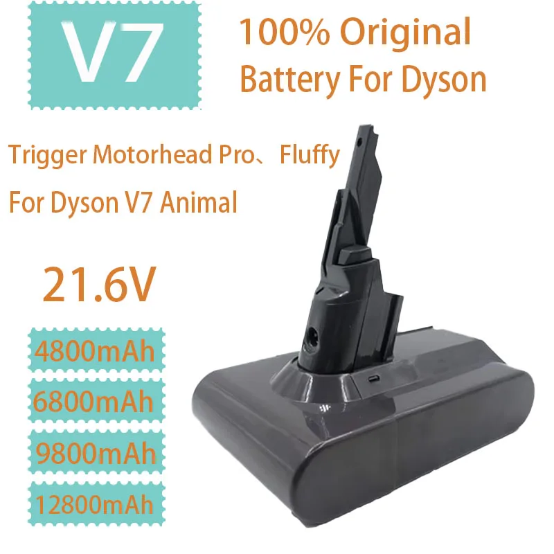 Для аккумулятора Dyson V7 12800 мАч 21,6 В с длительным временем работы и более сильным всасыванием, замена V7 Animal Trigger Motorhead Pro Fluffy SV11