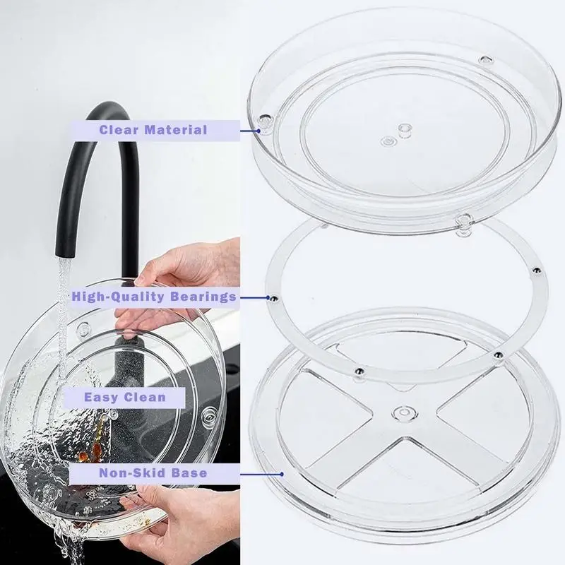 Turntable Display Stand Acrylic Rotating Rack For Kitchen Rotating Spice Rack Spinning Organizer Rotating Turntable Organizer