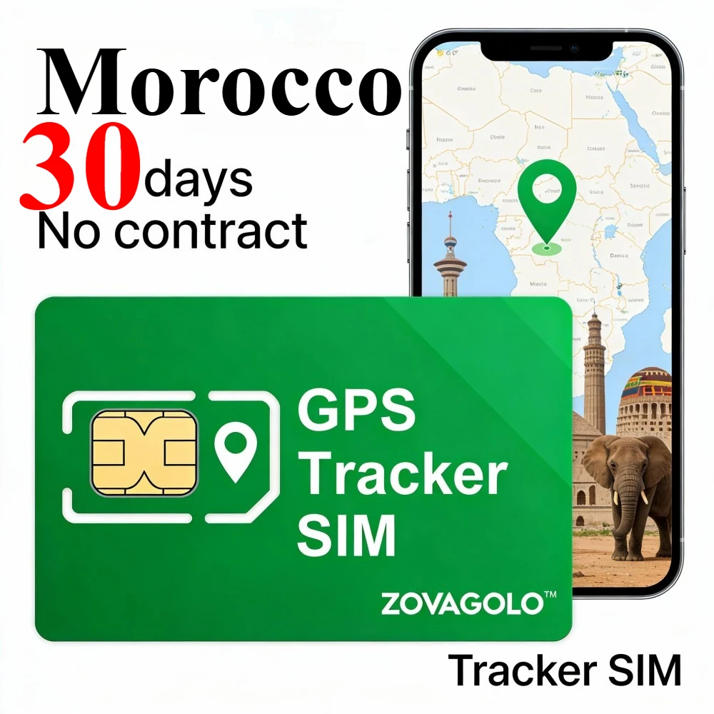 Prepaid Pure Data SIM for Morocco GPS Locator 30MB 30‑Day Validity No Long‑term Contract Stable Connectivity for Kids Safety