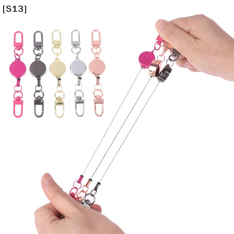21MM Anti-theft Easy-to-pull Buckle Rope Retractable Key Holder Elastic Keychain porty Retractable Key Ring Nurse Parts[S13]