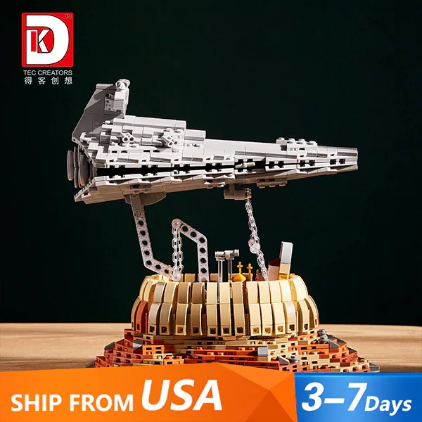 MOC Three-dimensional Suspended Space Ship Castle Model Creative Classic Movies Starship Building Blocks Bricks Toy For Kid Gift