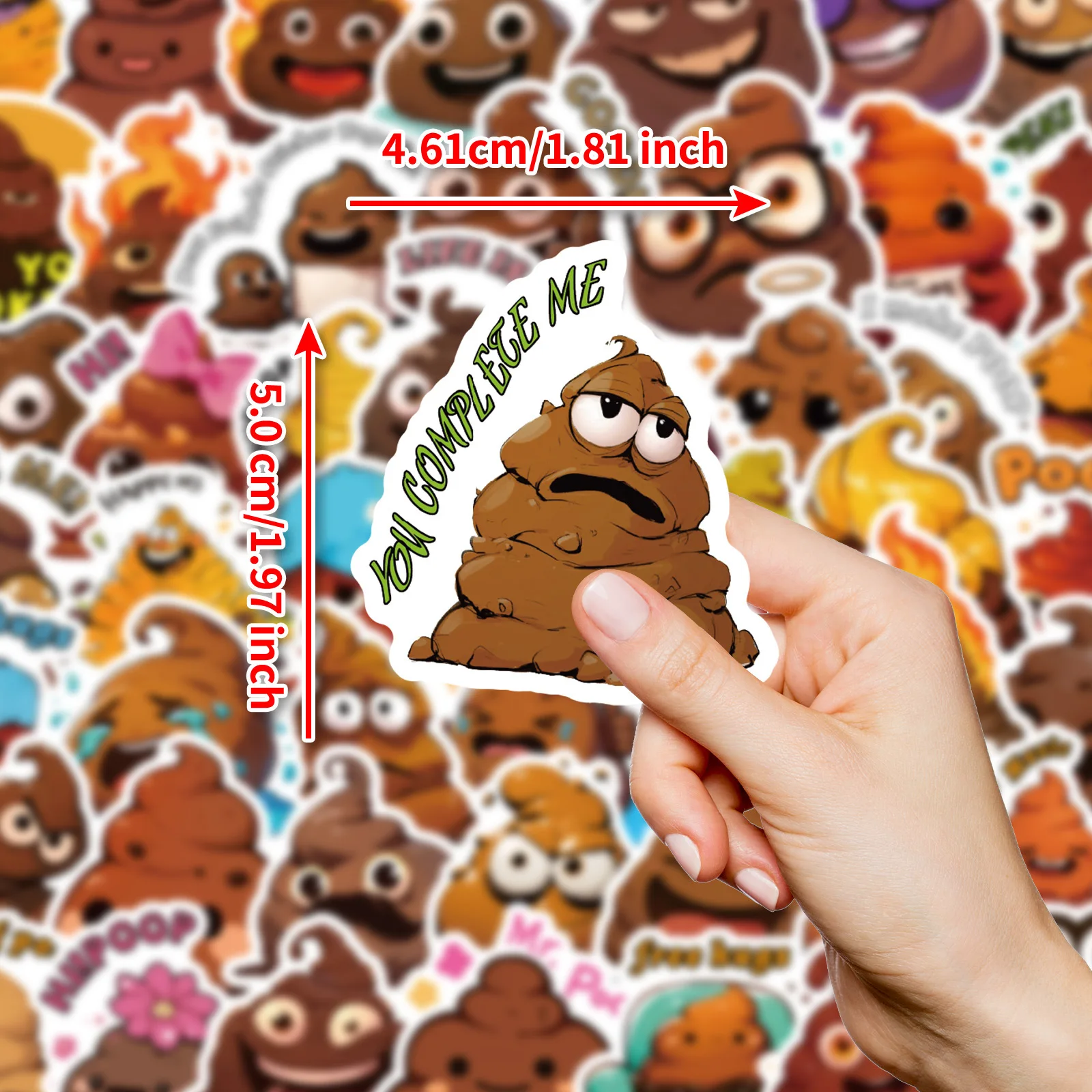 

10/50PCS Spoof Poo Graffiti Sticker Funny Meme Cartoon Decal For Laptop Phone Guitar Cup Skateboard Waterproof Sticker Kid Toys