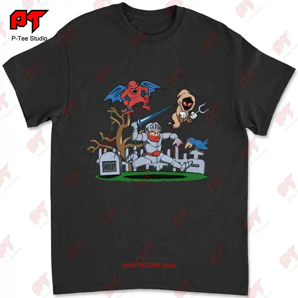 Ghosts N Goblins Graveyard Black Heather T-shirt GZNQ