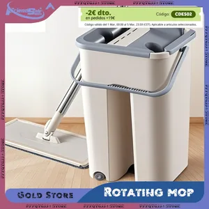 Floor Mop Flat Mop with Bucket Replaceable Squeeze Mops with Ultra-Fine Fiber Head for Floor Cleaning Kitchen Toilet Window 10 best sales mop with bucket - №2