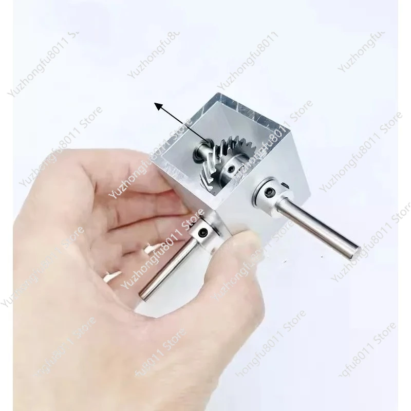 Micro-small 1:2 Right-angle Reversing Reduction Gearbox Aluminum Alloy Shell Hand-operated Helical Gear Gearbox Corner Turner