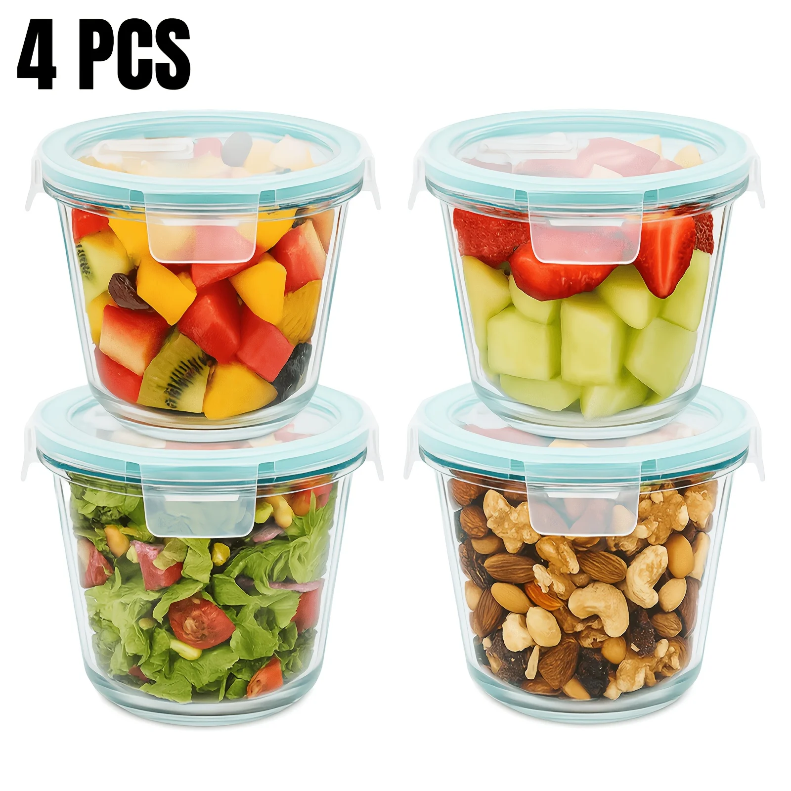 

4/8pcs 23Oz Glass Soup Containers with Lids, Round Glass Meal Prep Container for Leftovers, Reusable Glass Food Storage Containers for Microwave, Dishwasher