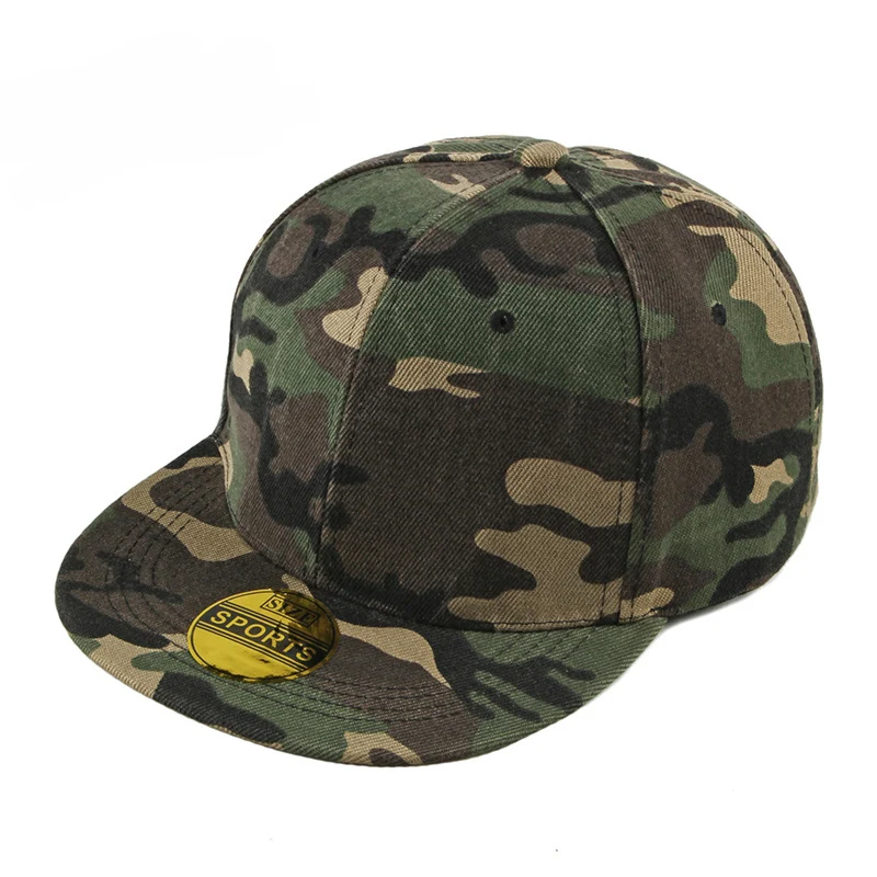 Summer Spring Autumn Simple Camouflage Style Flat Brim Hat Men\'s Baseball Street Snapback Hip Hop Caps Shade Student PY43