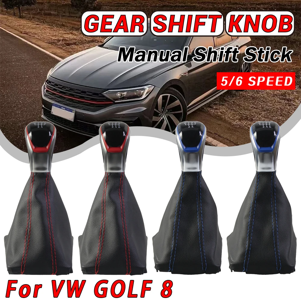5/6 Speed Gear Lever Shift Knob For VW Golf 8 MK8 Manual Change Shifter Handball With Gaiter Boot Cover 5H1 711 113 5H1711113