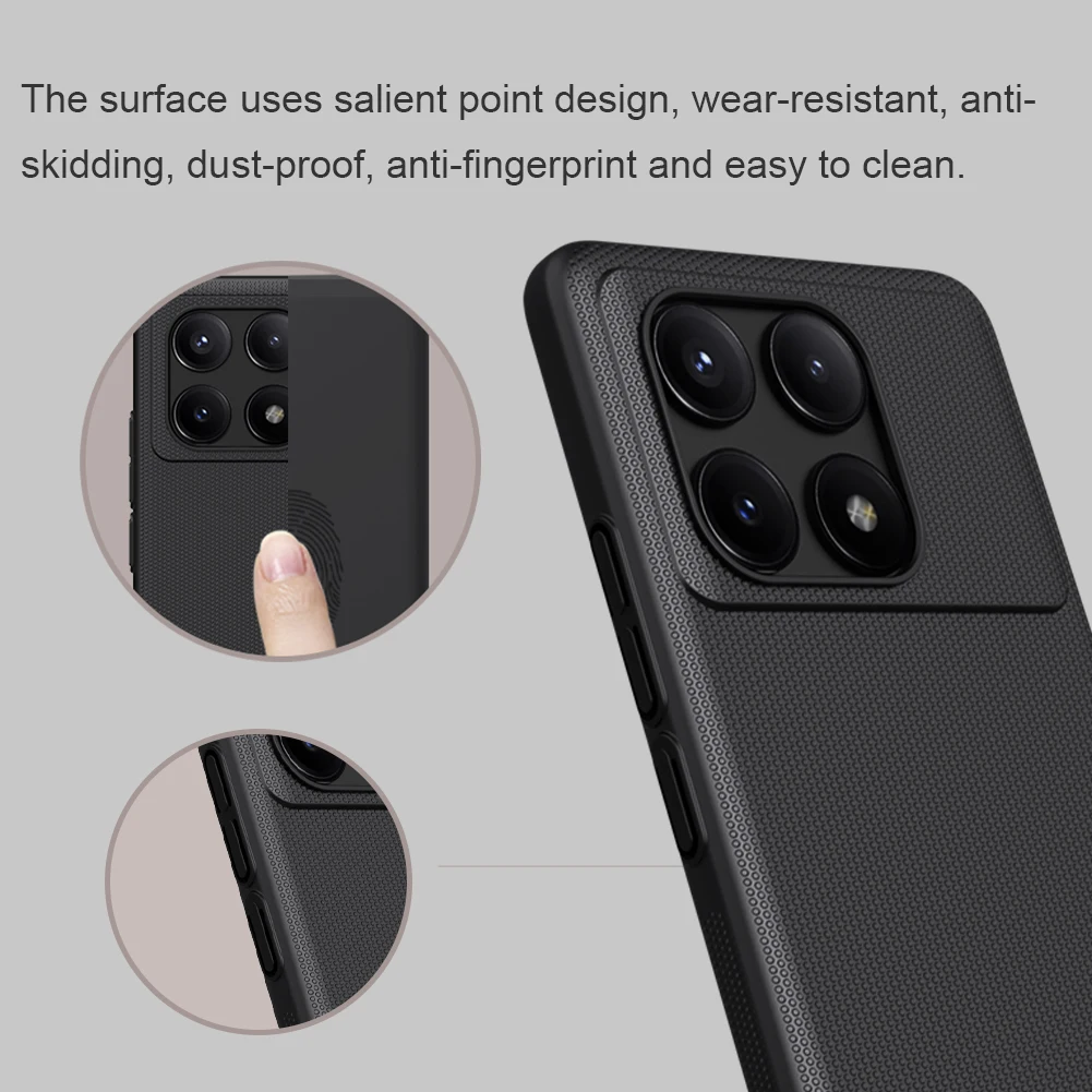 For Xiaomi POCO X6 Pro Case Nillkin Super Frosted Shield Soft TPU Frame Hard PC Shell Shockproof Back Cover For Redmi K70E Case