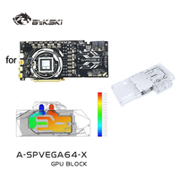 Bykski A-SPVEGA64-X Water Block for Sapphire Nitro+ Radeon RX Vega 64 8GB HBM2 (11275-03-40G) Full Cover GPU Copper Radiator