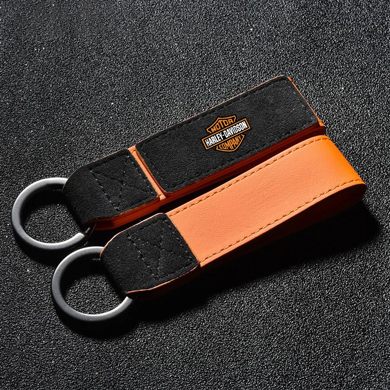 

For Harley Davidson PA1250 Softail Sportster VRSC Touring X48 1250 Street Suede Leather Car Keychain Key Ring Pendant Accessory