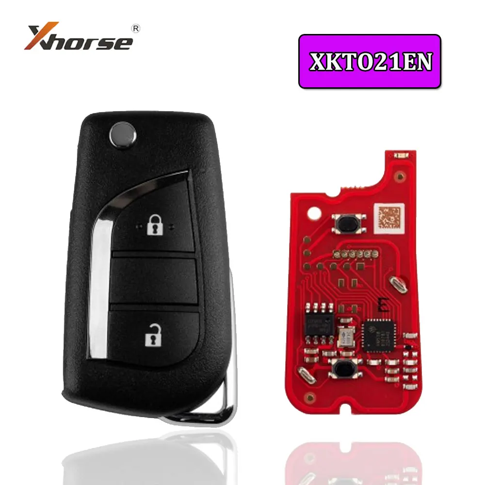 

Универсальный дистанционный ключ XHORSE XKTO21EN, 5 шт., 2 кнопки для Toyota второго поколения, проводной дистанционный ключ для VVDI Mini/ключевой инструмент Max