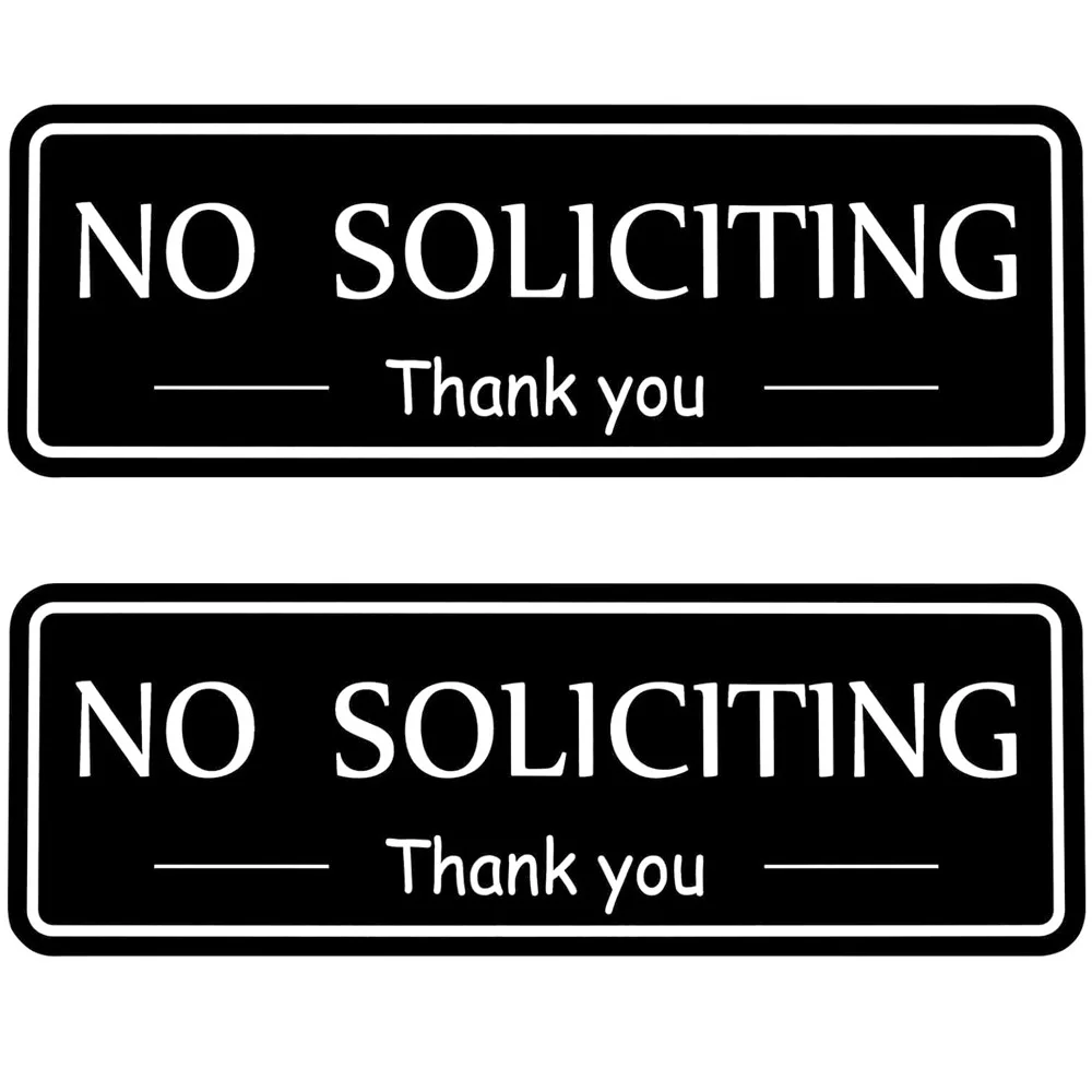 1 Pack No Soliciting Sign for House, Strong Self-Adhesive No Solicitation Signs, Thick Acrylic, Weatherproof and Sturdy Sign.