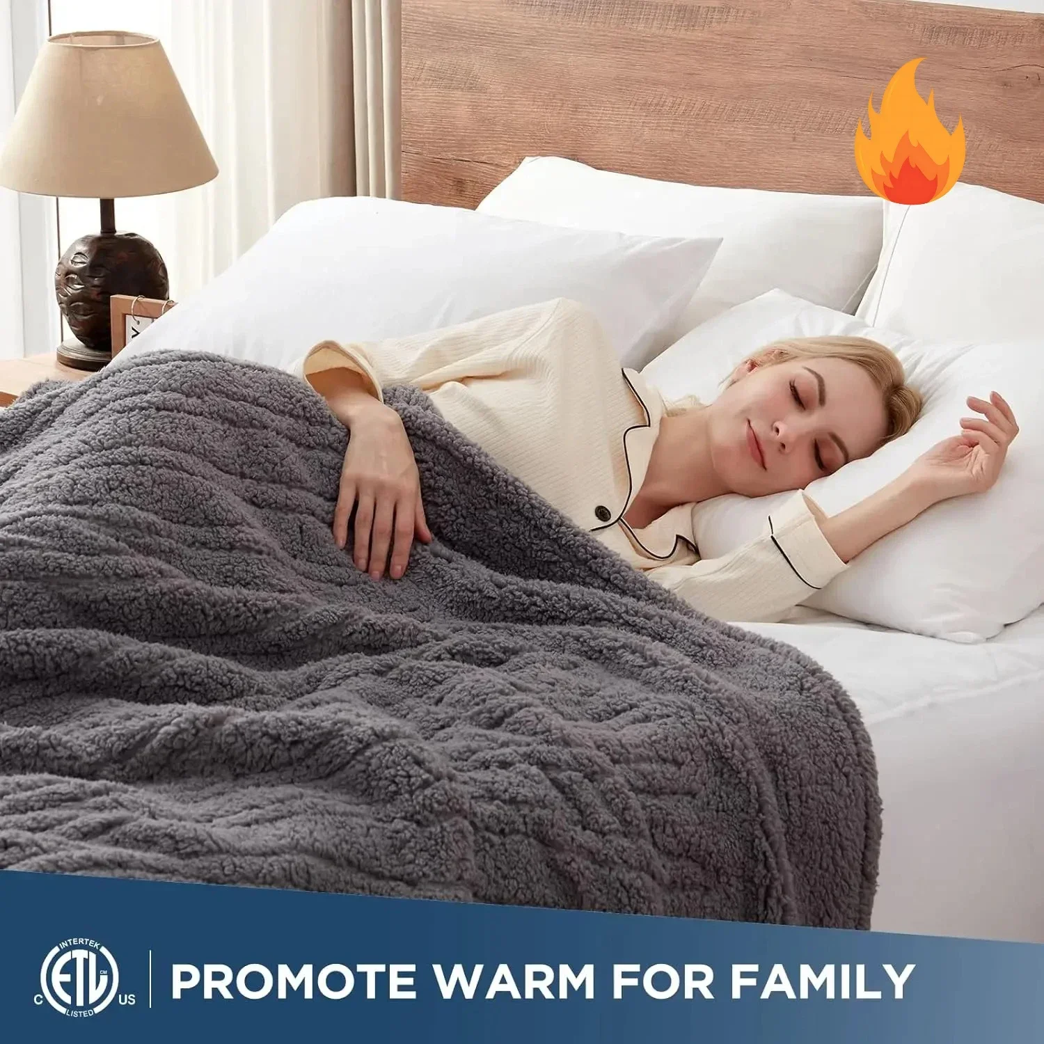 

Электрическое одеяло King Size, мягкое плюшевое одеяло с подогревом, 10 уровней нагрева и функцией автоматического отключения через 1-12 часов, можно стирать в машине.