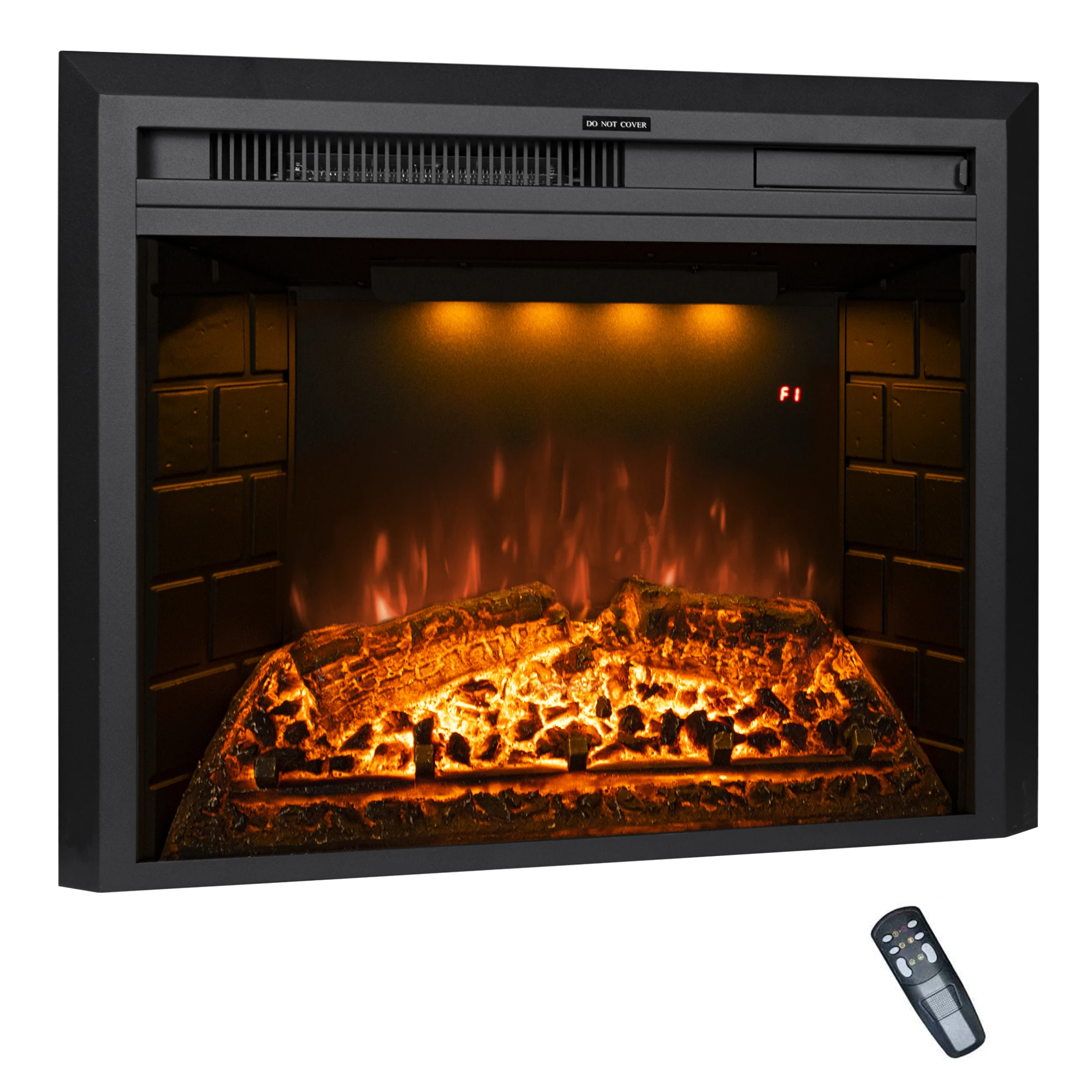 Luxstar 36-Inch Electric Fireplace Insert Hot Sale Built-in Decorative Heating Multicolor Flames Fire Remote Control 1500W