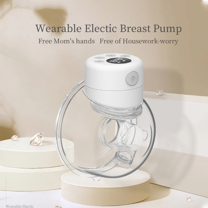 Wearable Electric Breast Pump Portable Silent Hands Free Breast Pump Automatic Milk Extractor with LED Display and 2 Modes