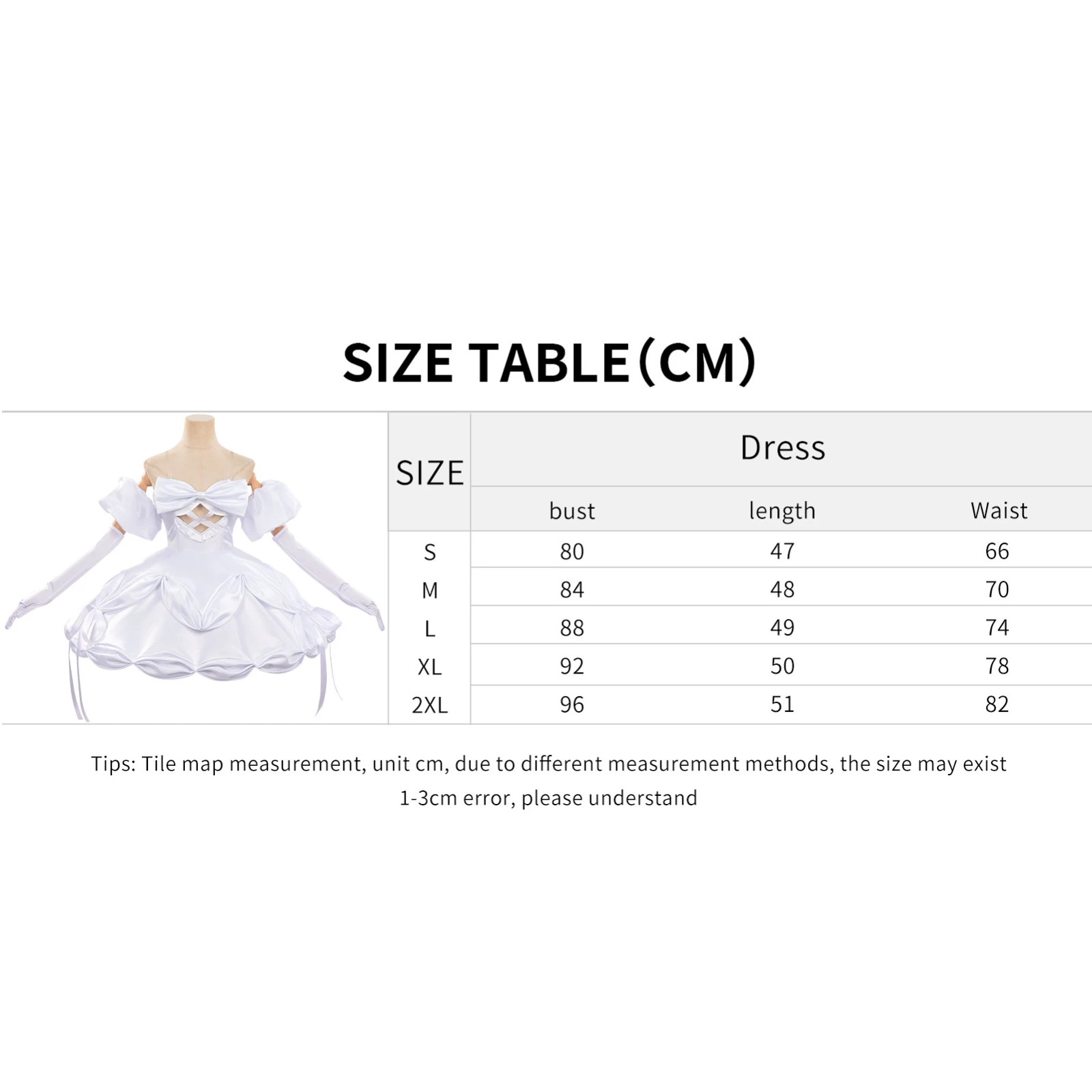 Sua Cosplay Costume Anime Girl White Satin Mini Dress Off Shoulder Puff Sleeve Halloween Carnival Party Uniform Set - view 3