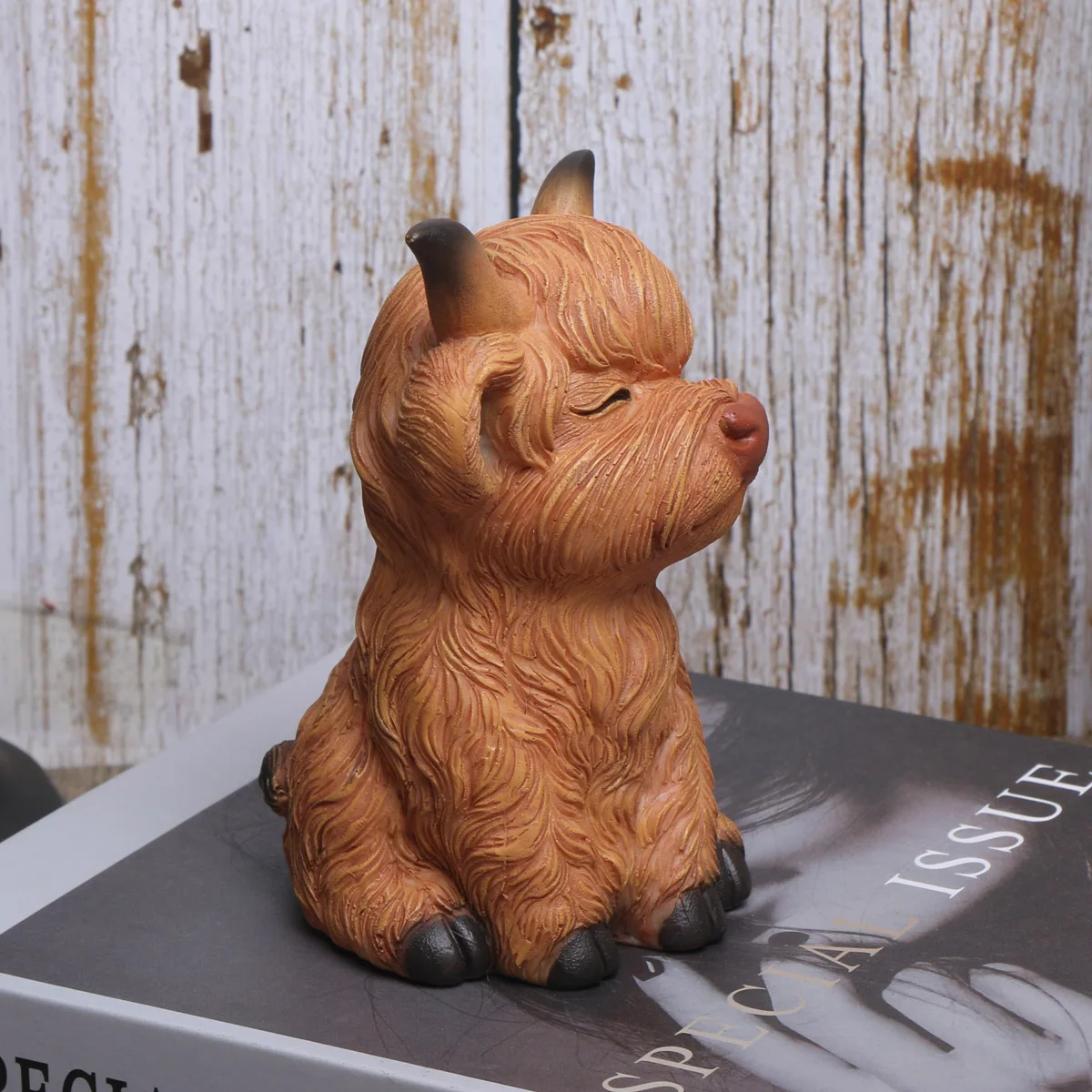 1 Stück Kreative Harz-Figur mit Highland-Rindermotiv - Verspielte Wohnzimmerdekoration – Detail 10