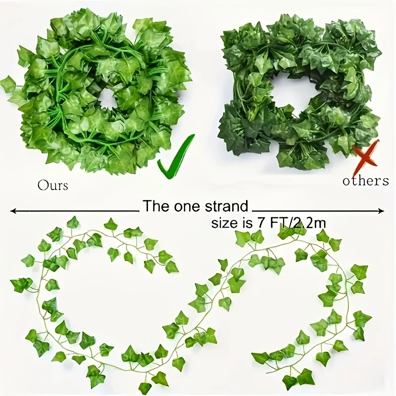 12 teile/paket Künstliche Liana Rebe Wand Hängen Gefälschte Pflanzen Ivy String Blätter Dekoration Hause Outdoor Garten Hochzeit Party Dekore – Detail 5