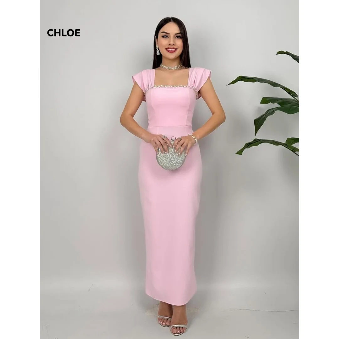 Robe de bal de Leader carrée Robe de luxe sirène longues robes de bal 2025 sur mesure sans manches robes élégantes femme Robe de soirée