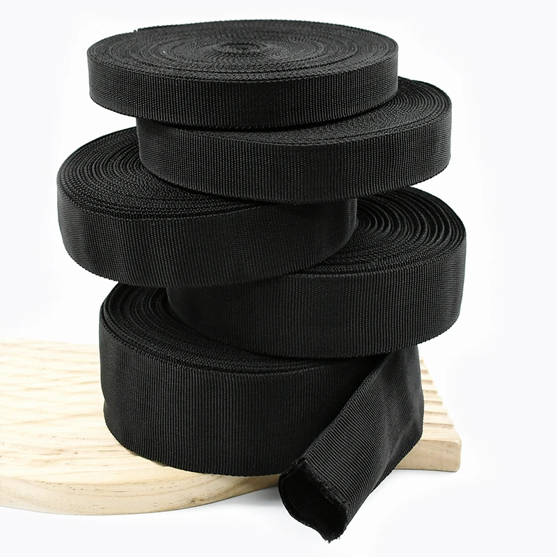 

10M Meetee 20-50mm Nylon Double-layer Ribbon Band Bia Binding Backpack Strap Tubular Tape Garment Decorative Webbing Accessories