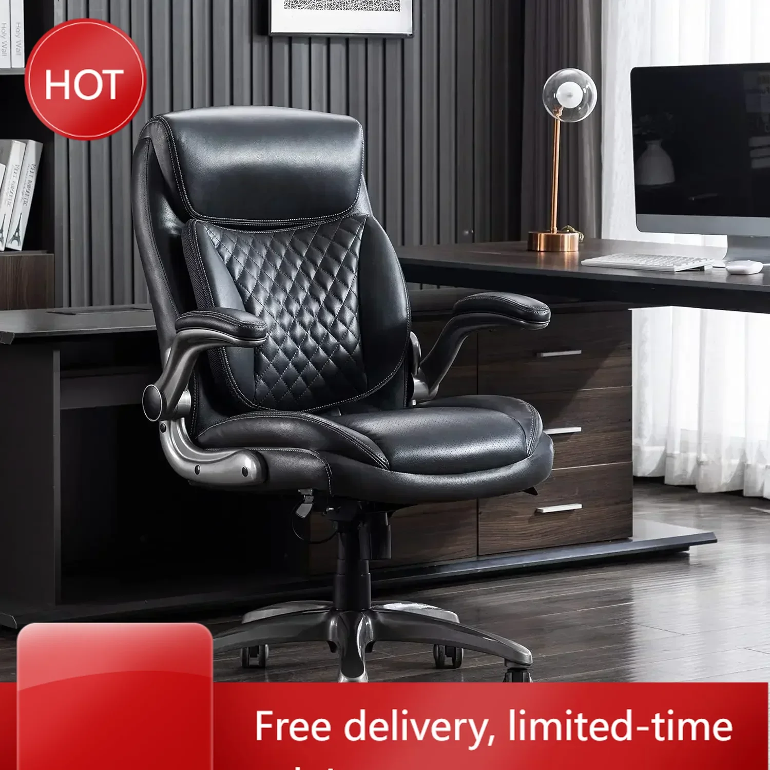 

Бестселлер: Эргономичное офисное кресло BestsellerFashion с откидными подлокотниками, регулировкой высоты, наклона и поясничной опорой, 29,5 дюймов