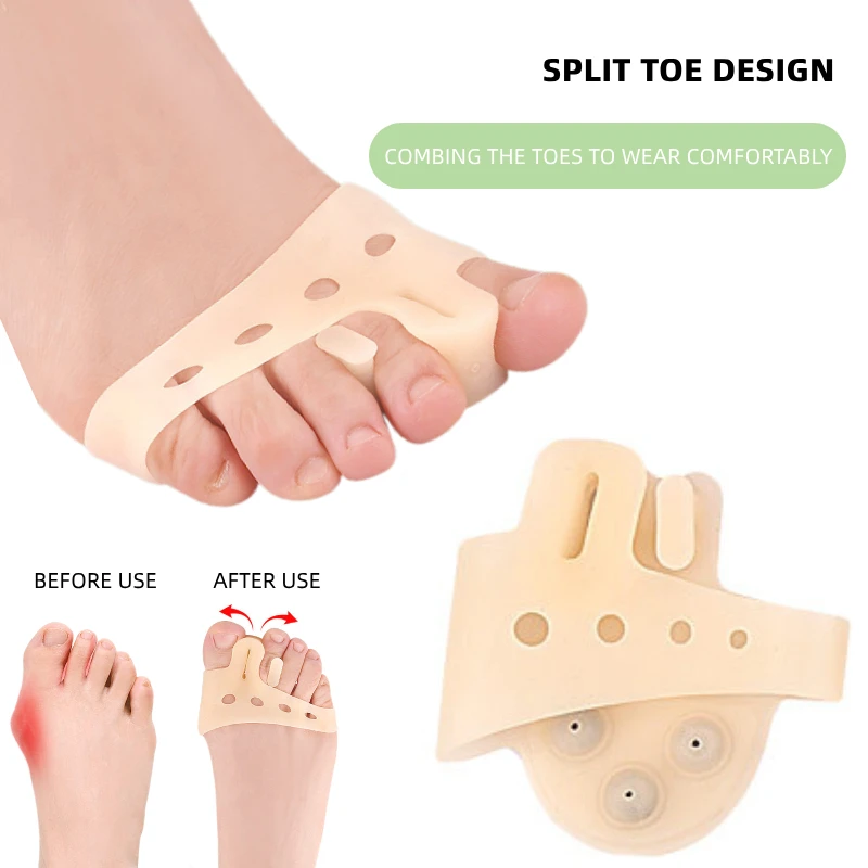 1Pair Gel Silicone Thumb Corrector Bunion Toe Hallux Valgus Protector Separator Finger Straightener Adjuster Foot Care Tools