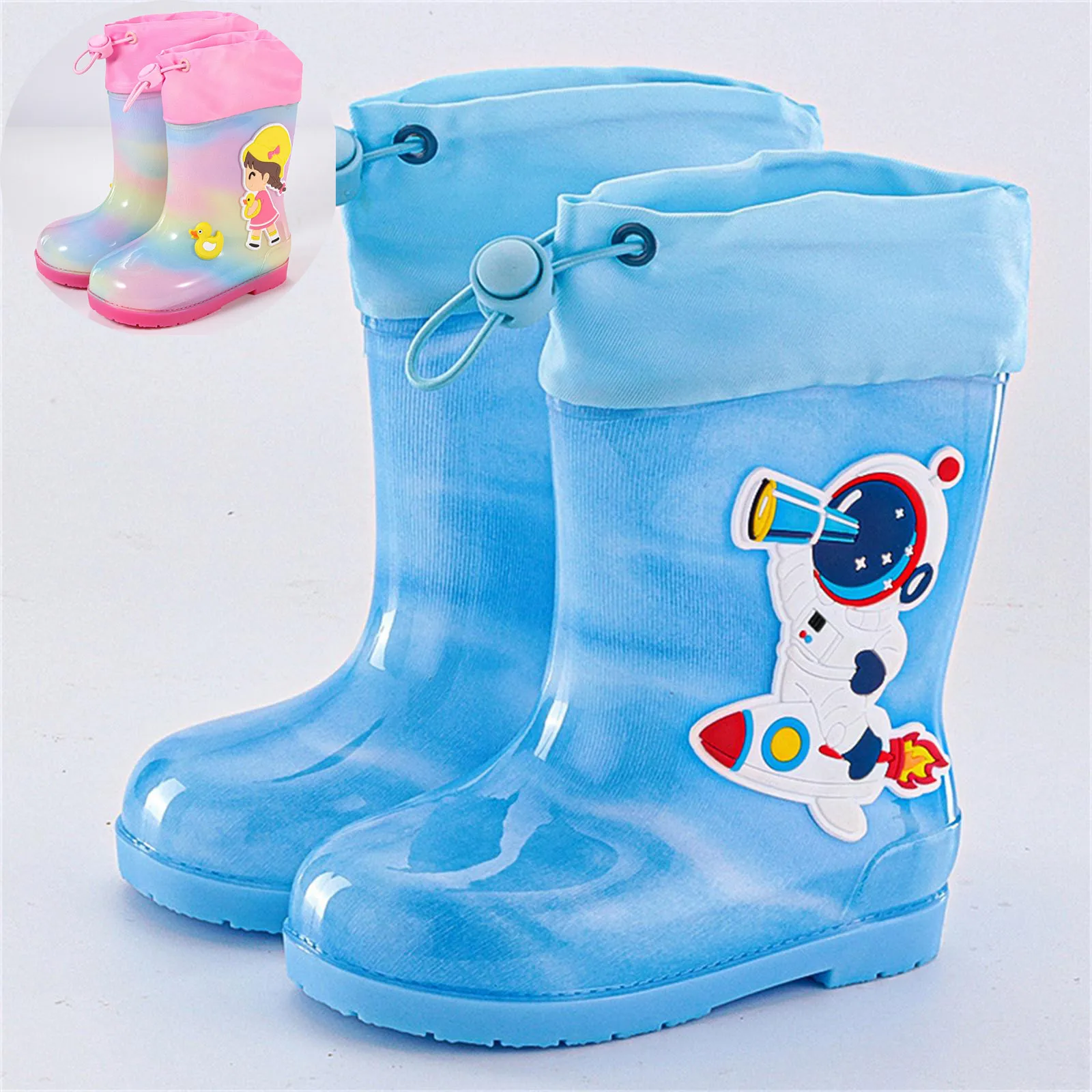 Booties Girls Boots Children\'s Rain Shoes Galoshes Cartoon Boys And Girls Baby Rain Cartoon Boots Toddler Stylish Boots Girls