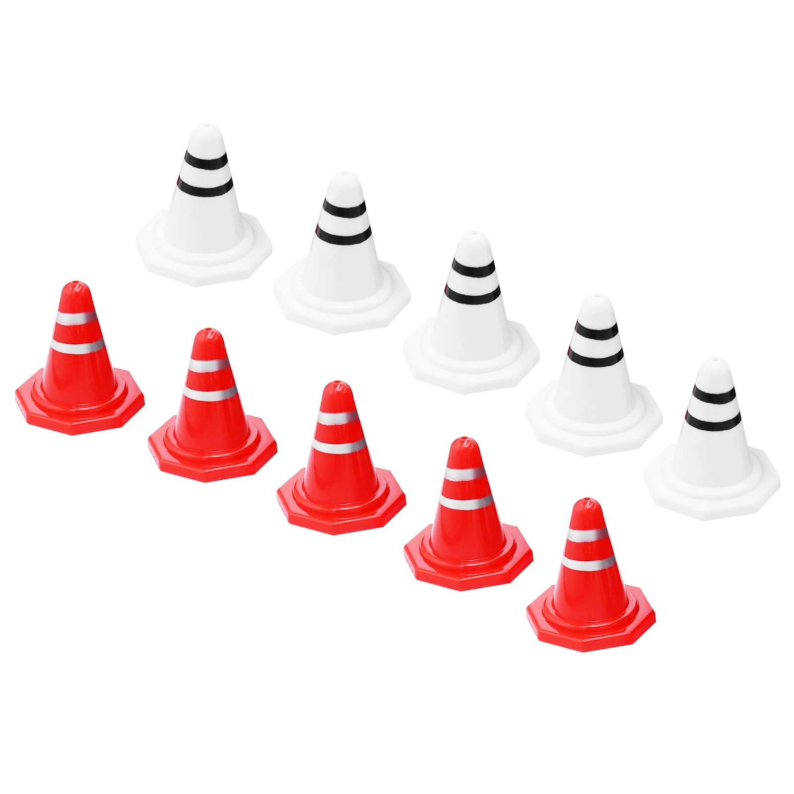 64 Stück RC Straßensperren Modell Kunststoff RC Hindernis Rot Weiß Leichtgewicht für Kinder Sporttraining für 1/16 1/18 1/24 1/28 RC Auto