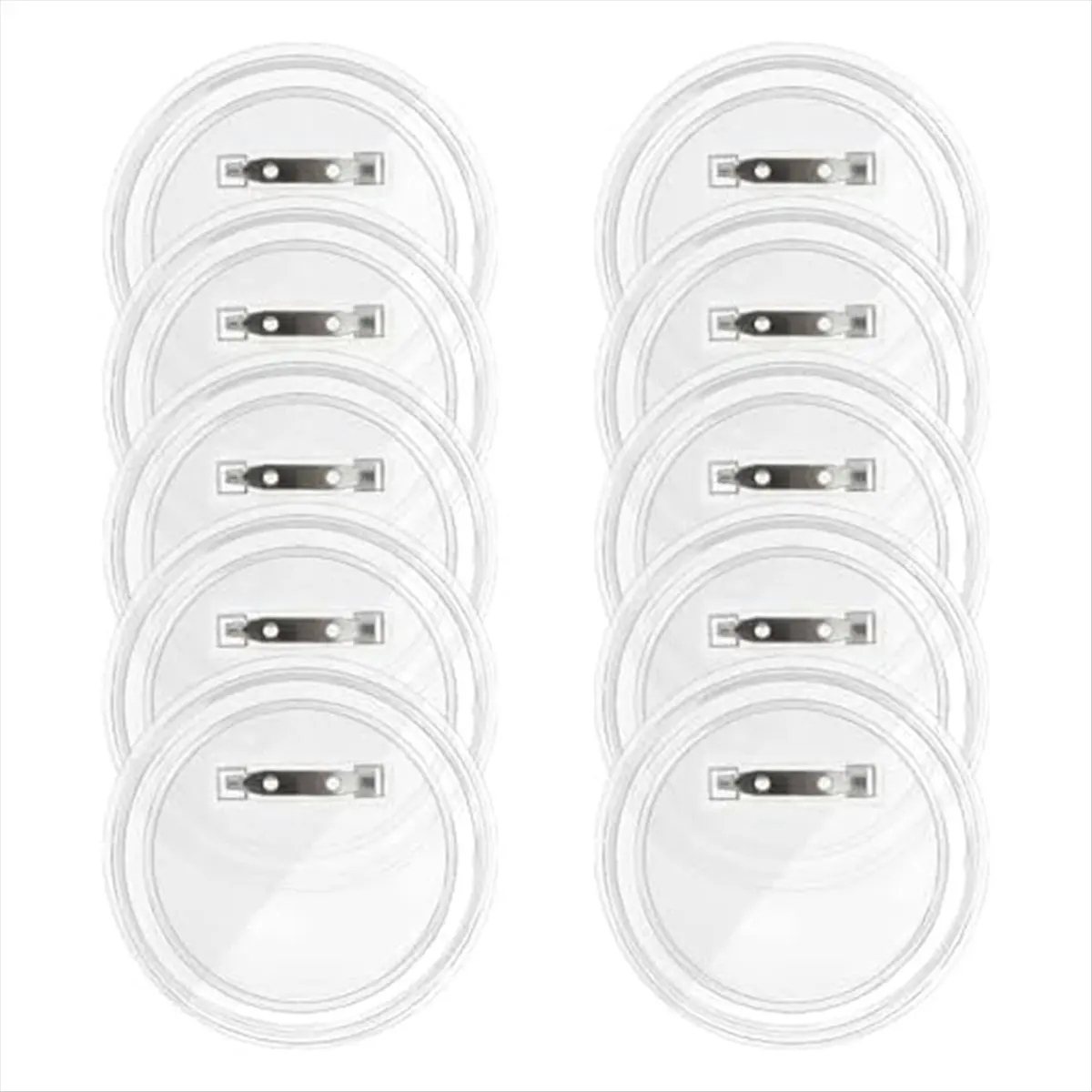 A45I 10 Sets of Button Making Blank Buttons Transparent Button Pins with Pin Back Button Parts for DIY Badges