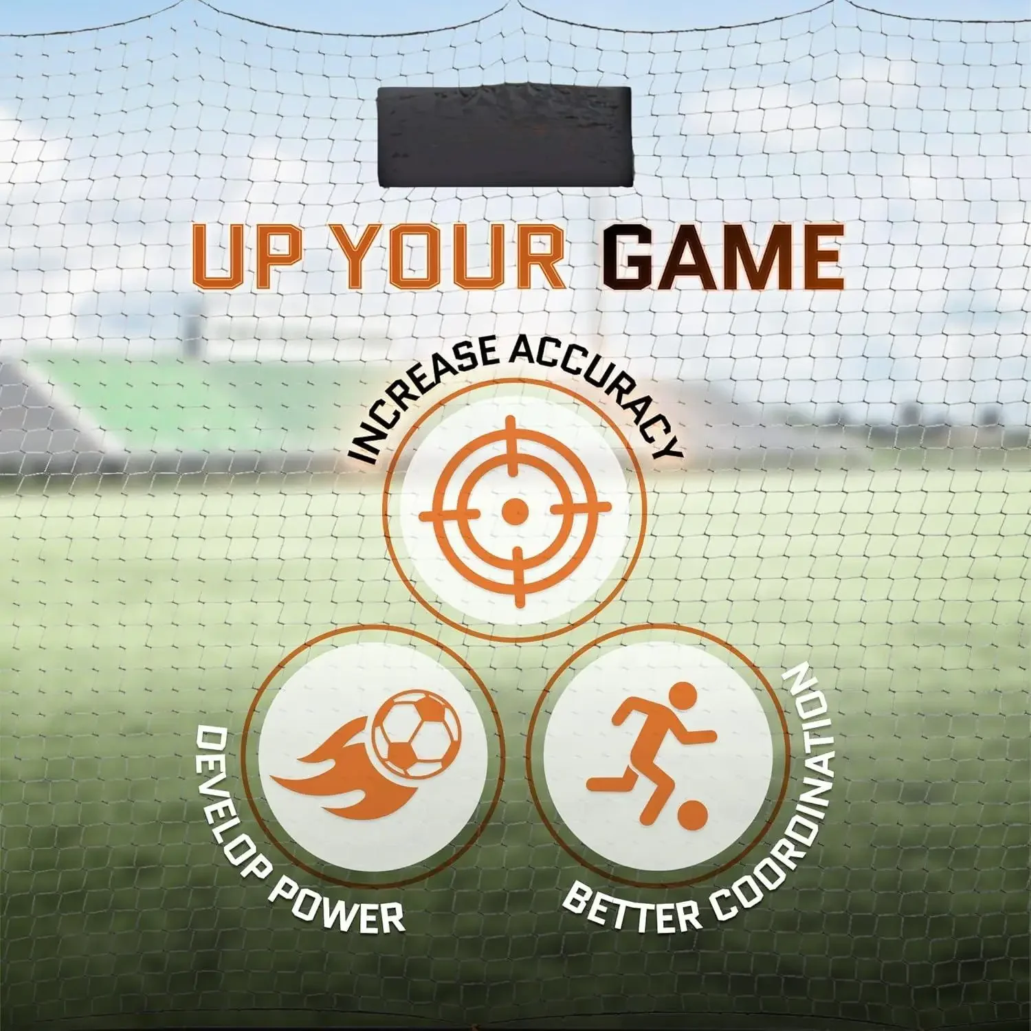 Soccer Rebounder Net 6x12 Feet Practice Soccer Training Equipment | Portable, Easy Assembly, Steel Frame Perfect for Practicing