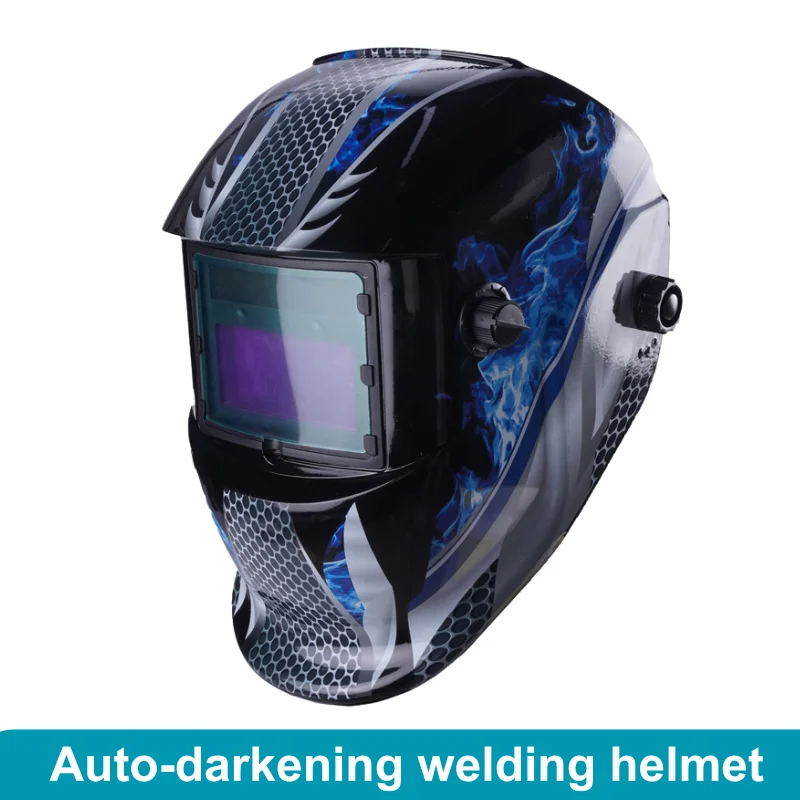 

Argon Arc Welding Helmet with Solar 100x97mm DIN4-13 Optical 1112 4 Sensors Helmet Welder Mask Ture Color Auto Darkening Welding