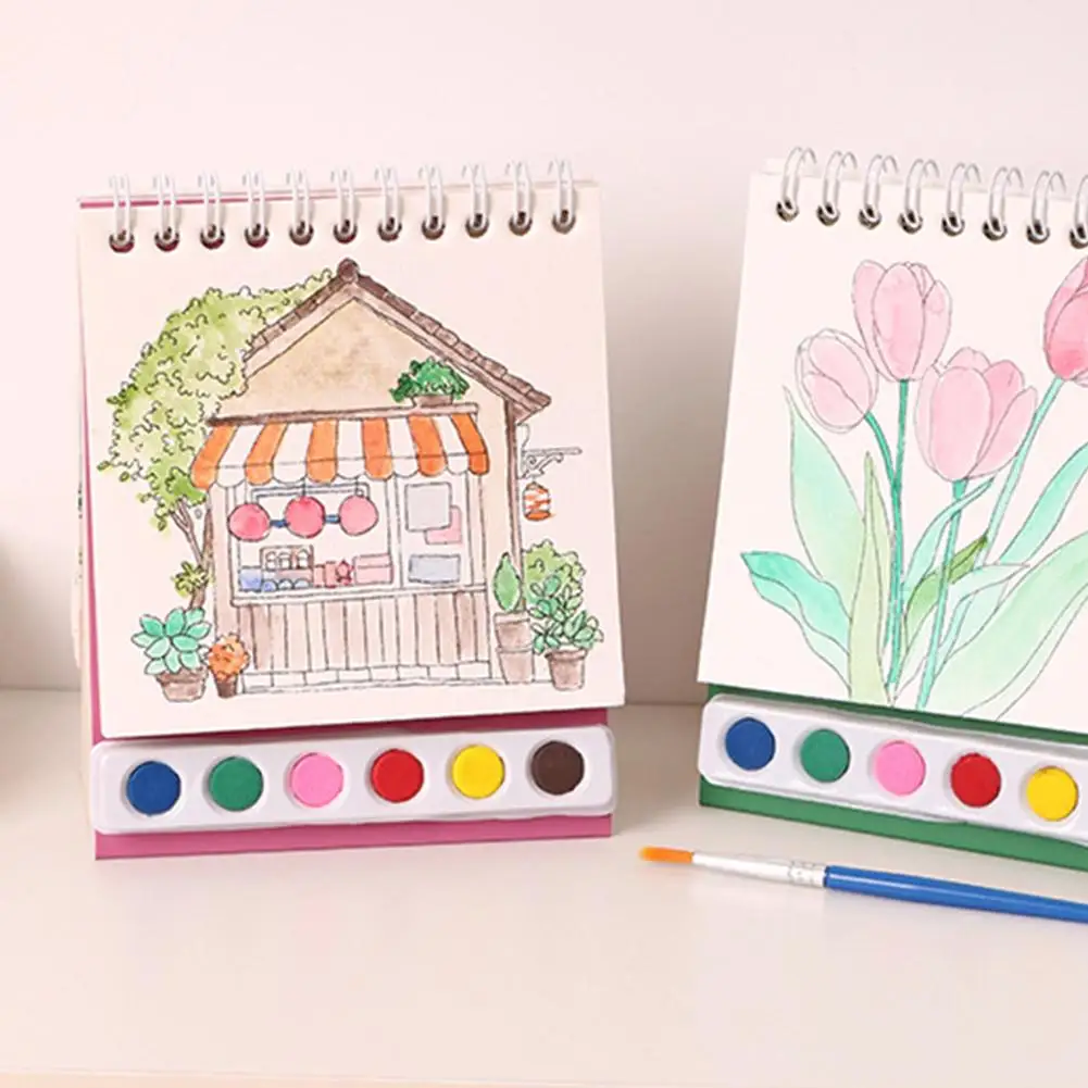 Kreatywna książka do malowania akwarelami dla dzieci DIY książka gwaszowa Graffiti profesjonalna książka akwarelowa obraz z kolorowanką P K1O1