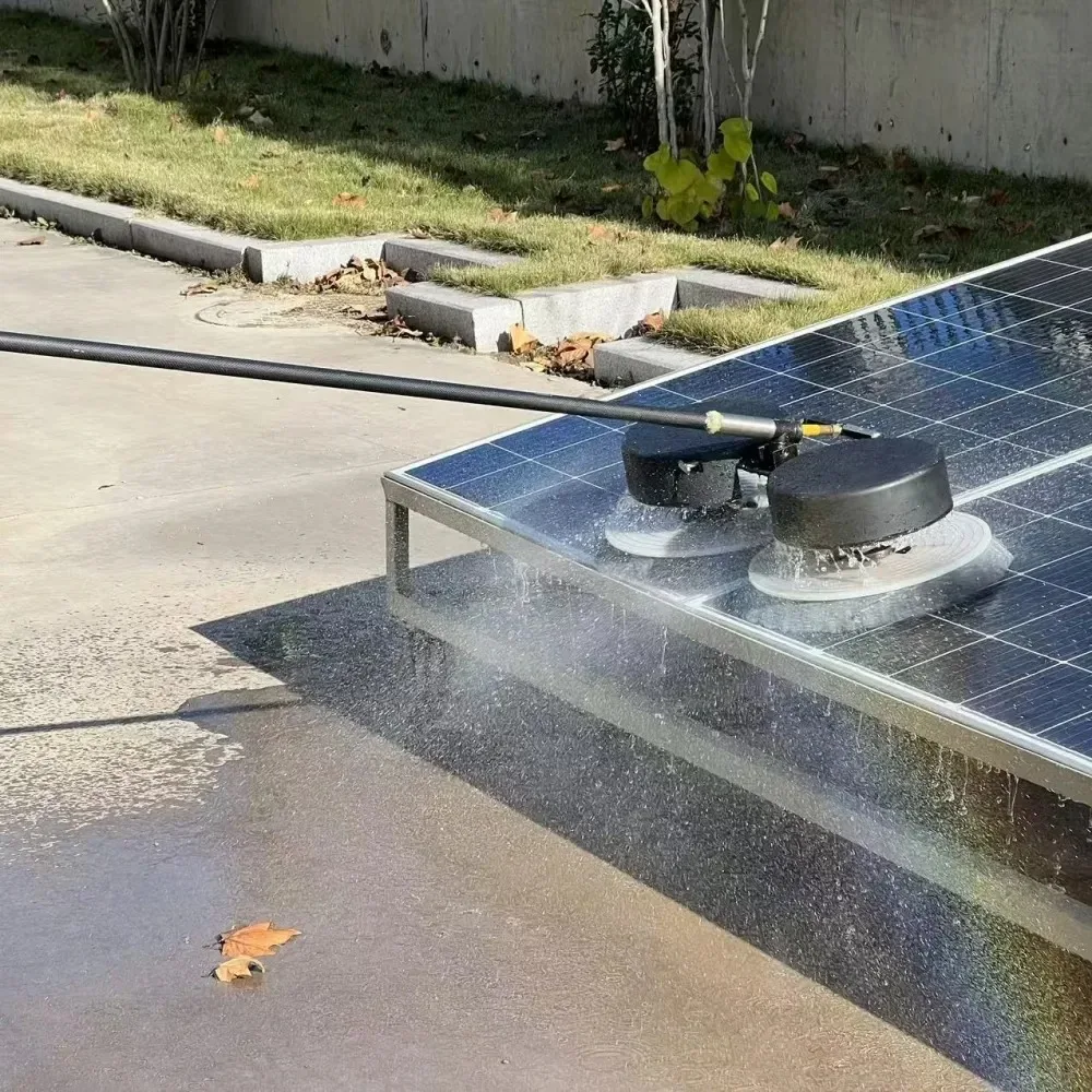 Water Powered Solar Panel Cleaning Brush Kit Window Glass Cleaner Brushes Photovoltaic Cleaning Machine