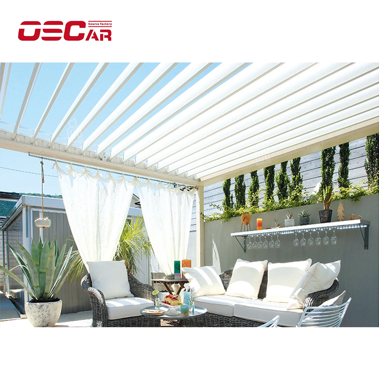 Modern Design Aluminium Louvre Pergola Waterproof Gazebo Outdoor Pergola Bioclimatique Aluminium