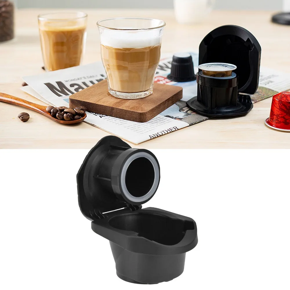 Food Grade PP Reusable Coffee Pods Adapter Converter Holder Reusable Design Espresso Capsule Adapter Black Pod Holder
