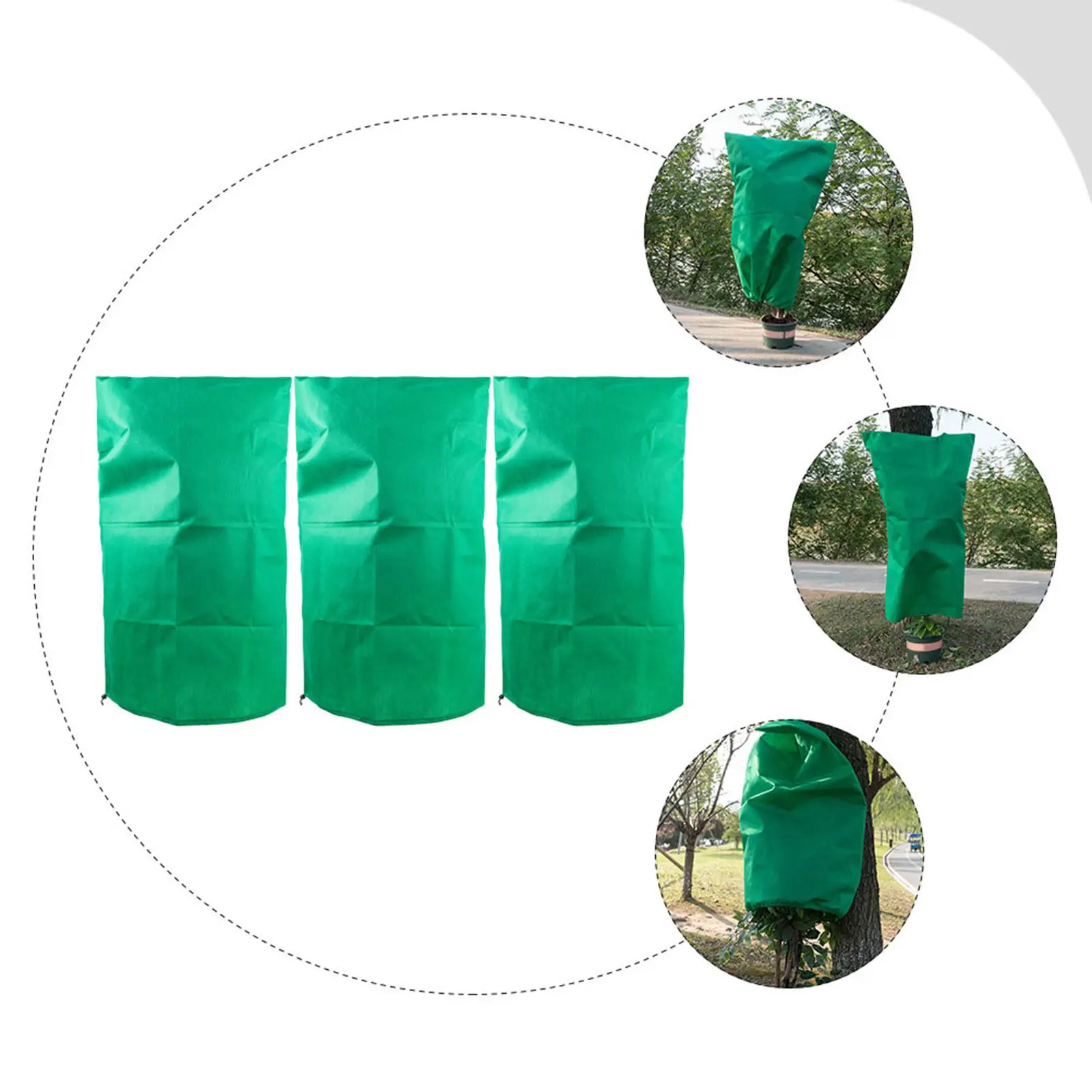 

3Pcs Plant Protective Covers Non-Woven Frost Protection Bags for Outdoor Potted Plants Winter Freeze Protection Garden Frost