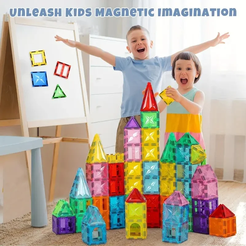 Magnetic Building Blocks Set Construction Game Children Montessori Sensory Magnets Toys Magnetic Tiles Toys For Toddlers Gift