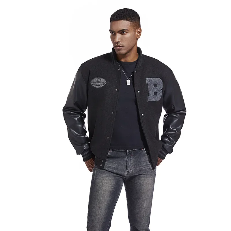 

The New Four Seasons Jacket Trend Youth American Baseball Suit Jacket Casual Men's Embroidery Splicing Men's Clothing