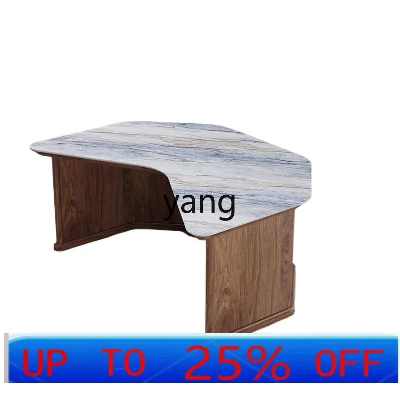 LMMmodern simple solid wood rock slab coffee table heterosexual small tea table