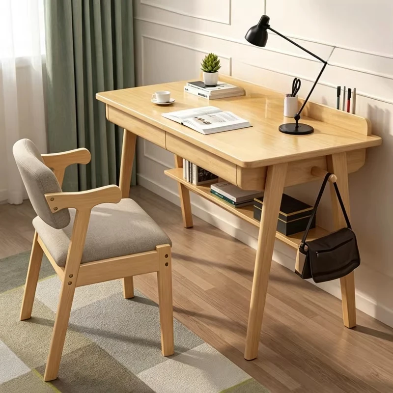 Study table, modern design study furniture, wooden laptop desk view 3