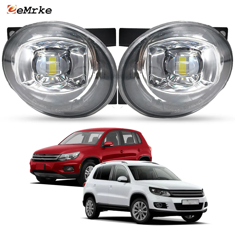 

Led Lights for Volkswagen Tiguan 5N 1 Facelift 2011-2016 2 Pieces Car LED Fog Lights Assembly with Lens DRL Daytime Running Lamp